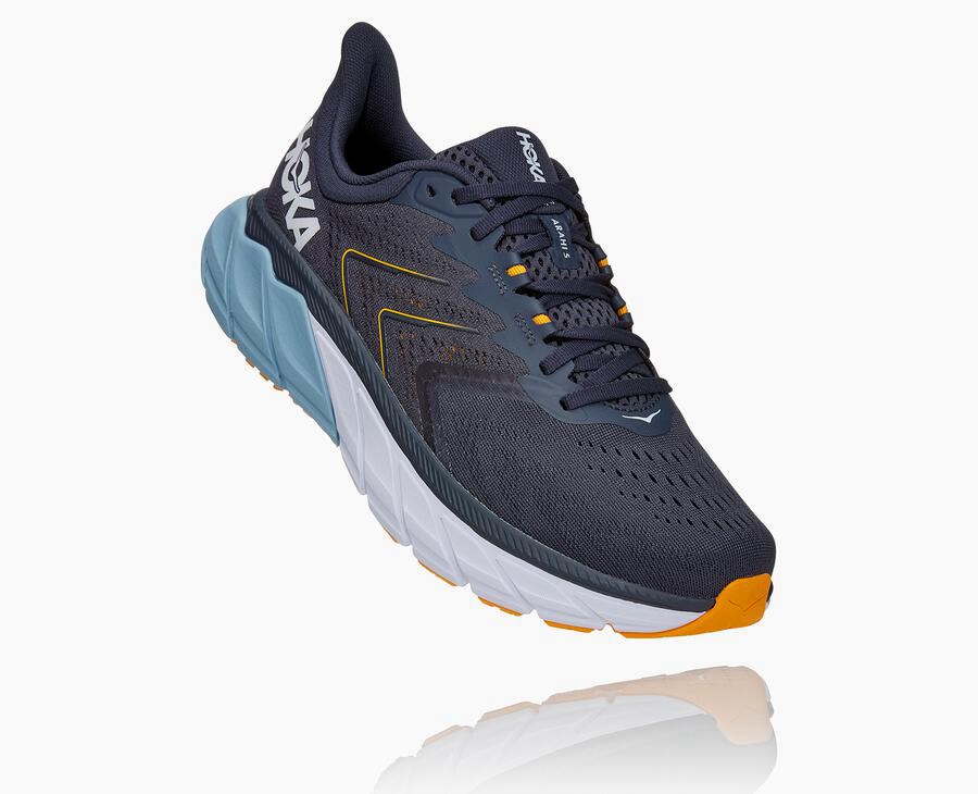 Hoka Australia One One Arahi 5 - Mens Running Shoes Navy - UBPZH-5617